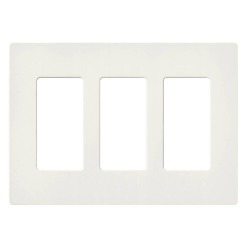 Lutron SC-3-BI Claro 3 Gang Wall Plate for Decorator-Style Dimmers, Switches, and Outlets, Satin Finish, Biscuit