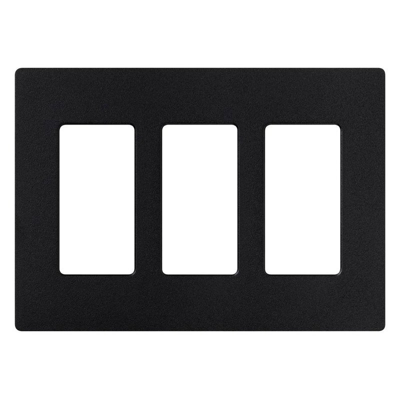 Lutron SC-3-MN Claro 3 Gang Wall Plate for Decorator-Style Dimmers, Switches, and Outlets, Satin Finish, Midnight