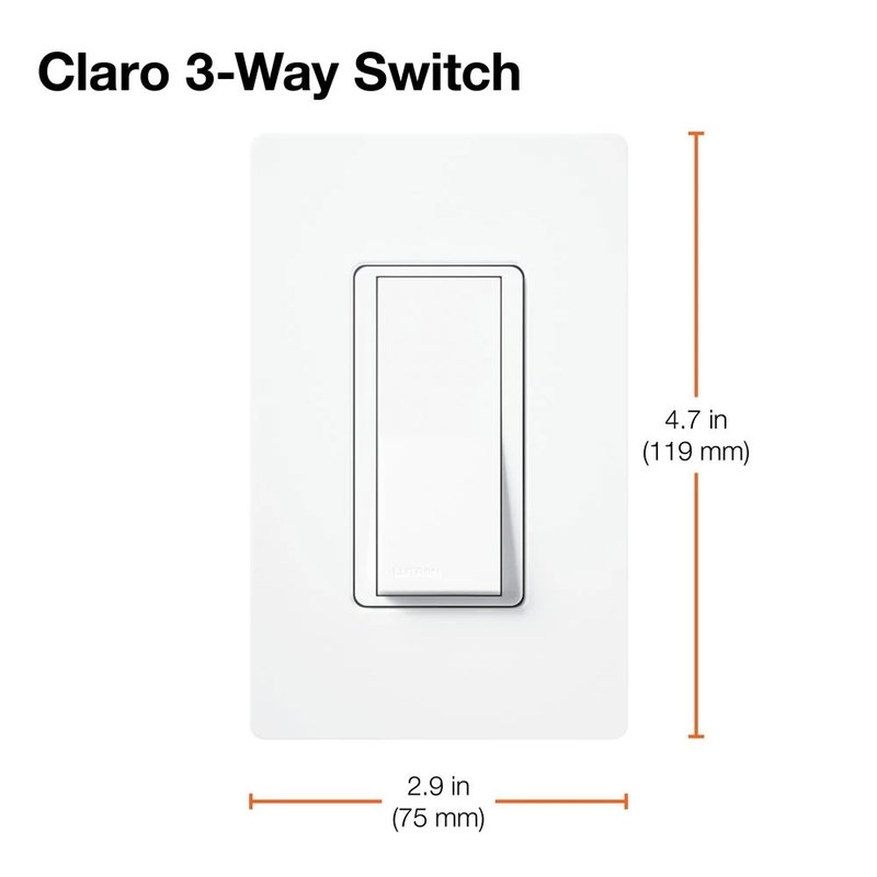 Thumbnail 3 for Lutron SC-3PS-CS Claro Single Pole / 3-Way, On / Off Rocker Switch, 15A, Satin Finish, Cobblestone