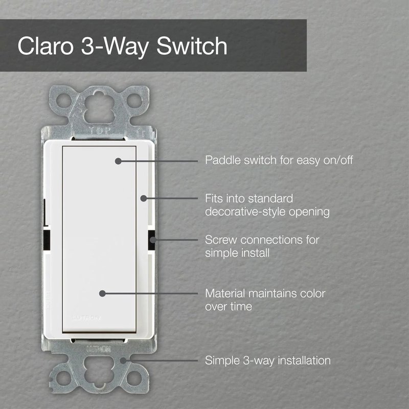 Thumbnail 4 for Lutron SC-3PS-EP Claro Single Pole / 3-Way, On / Off Rocker Switch, 15A, Satin Finish, Espresso