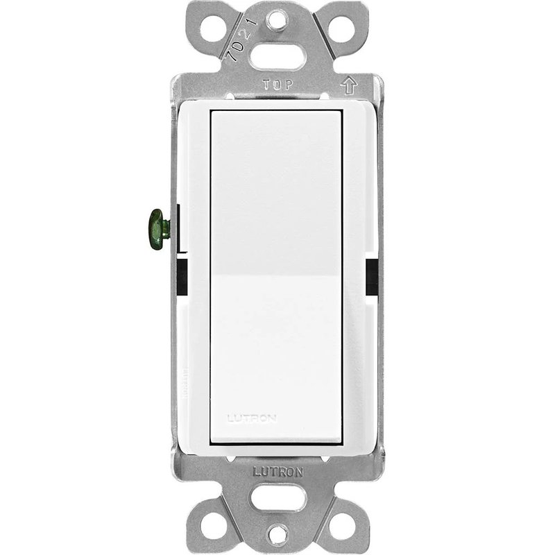 Lutron SC-3PS-SW Claro Single Pole / 3-Way, On / Off Rocker Switch, 15A, Satin Finish, Snow White