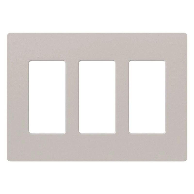Lutron SC-3-TP Claro 3 Gang Wall Plate for Decorator-Style Dimmers, Switches, and Outlets, Satin Finish, Taupe