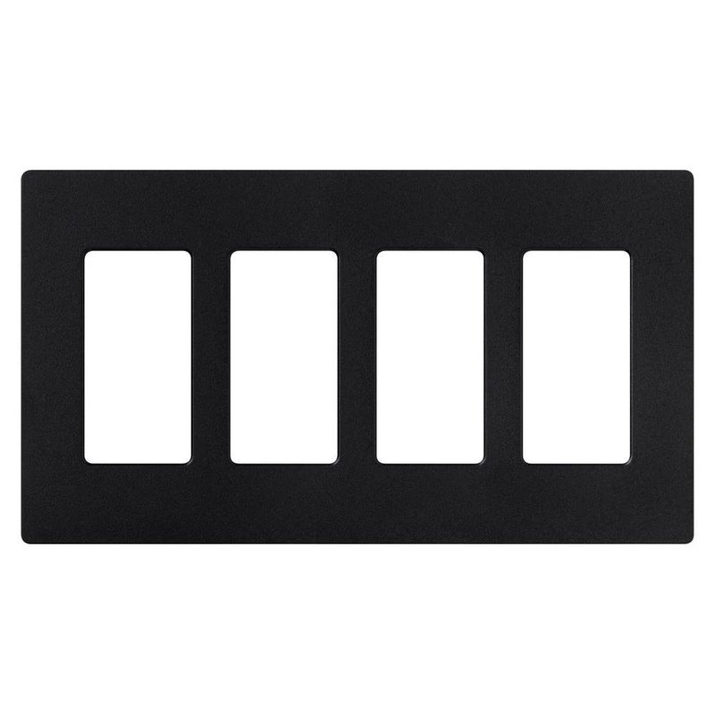 Lutron SC-4-MN Claro 4 Gang Wall Plate for Decorator-Style Dimmers, Switches, and Outlets, Satin Finish, Midnight
