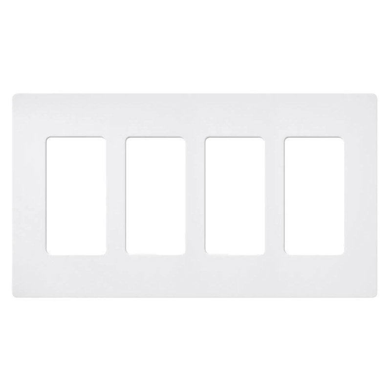 Lutron SC-4-SW Claro 4 Gang Wall Plate for Decorator-Style Dimmers, Switches, and Outlets, Satin Finish, Snow White