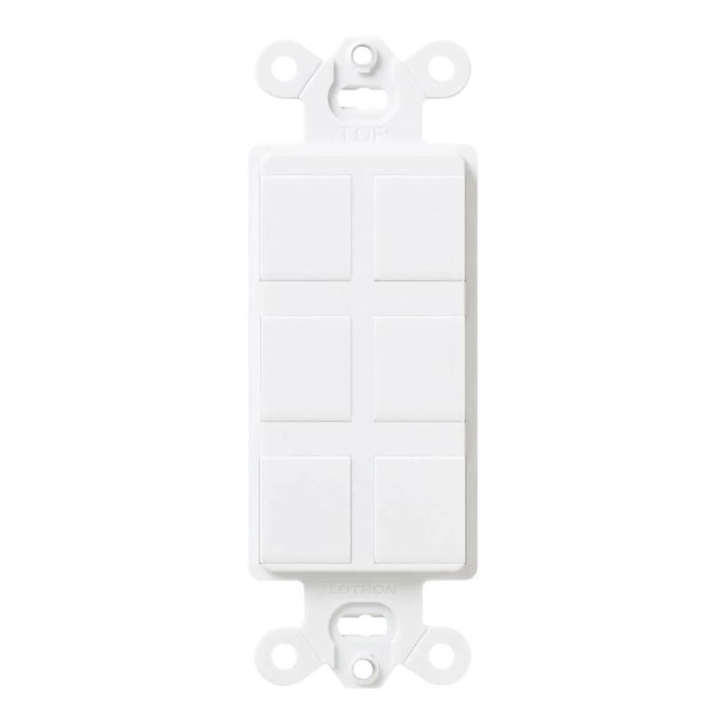 Lutron SC-6PF-SW Claro 6-Port Frame, Field Customizable, Fits Decorator-Style Wall Plates, Snow White