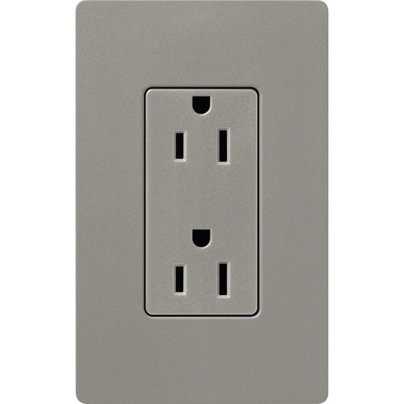 Thumbnail 2 for Lutron SCR-15-CS Claro 15A Duplex Receptacle, Decorator-Style Outlet, Satin Finish, Cobblestone