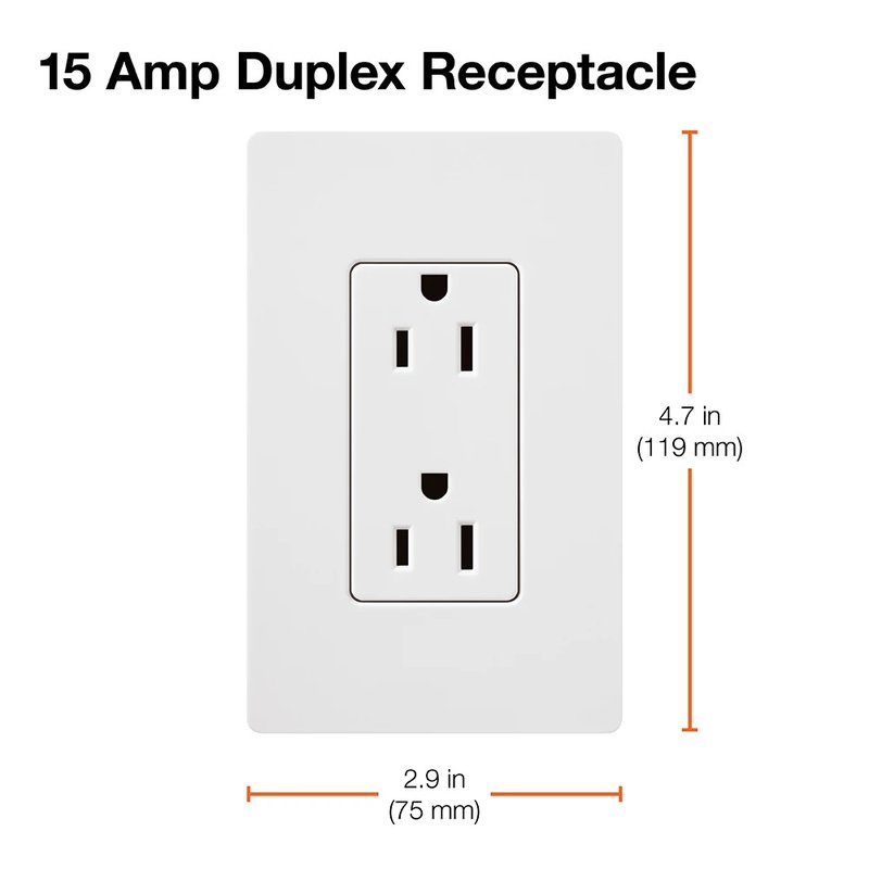 Thumbnail 3 for Lutron SCR-15-CS Claro 15A Duplex Receptacle, Decorator-Style Outlet, Satin Finish, Cobblestone