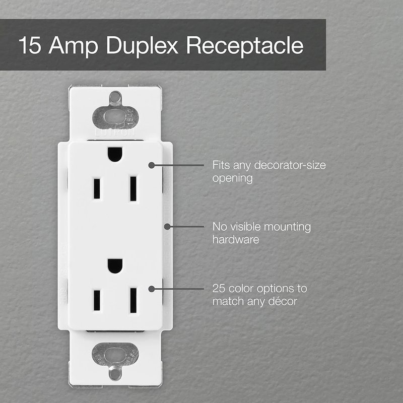 Thumbnail 4 for Lutron SCR-15-DE Claro 15A Duplex Receptacle, Decorator-Style Outlet, Satin Finish, Deep Sea