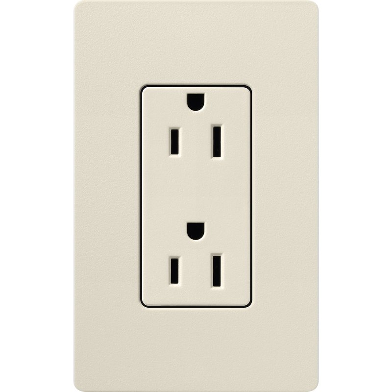 Thumbnail 2 for Lutron SCR-15-PM Claro 15A Duplex Receptacle, Decorator-Style Outlet, Satin Finish, Pumice