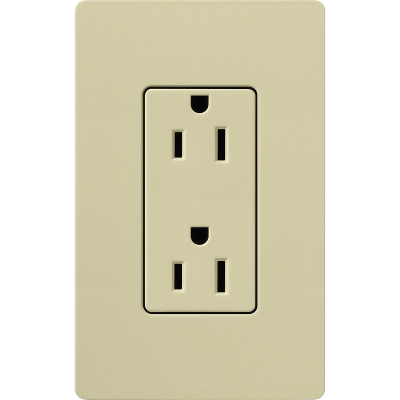 Thumbnail 2 for Lutron SCR-15-SA Claro 15A Duplex Receptacle, Decorator-Style Outlet, Satin Finish, Sage