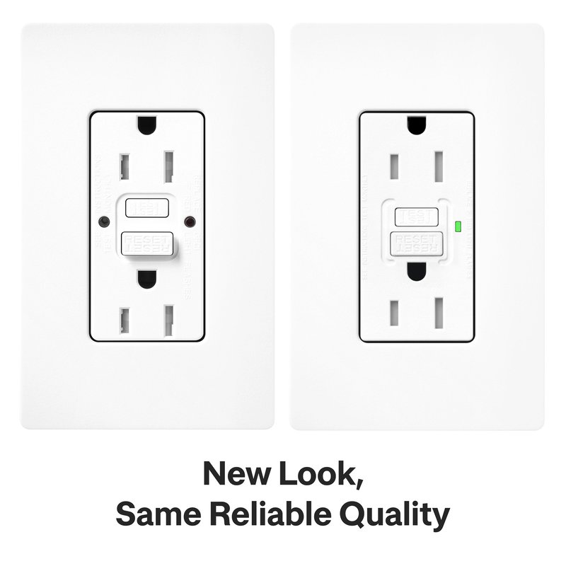 Thumbnail 3 for Lutron SCR-15-GFST-TP Claro 15A Tamper-Resistant GFCI Duplex Receptacle, Decorator-Style Outlet, Self-Testing, Satin Finish, Taupe