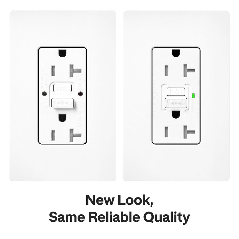Thumbnail 3 for Lutron SCR-20-GFST-CS Claro 20A Tamper Resistant GFCI Duplex Receptacle, Decorator-Style Outlet, Self-Testing, Satin Finish, Cobblestone