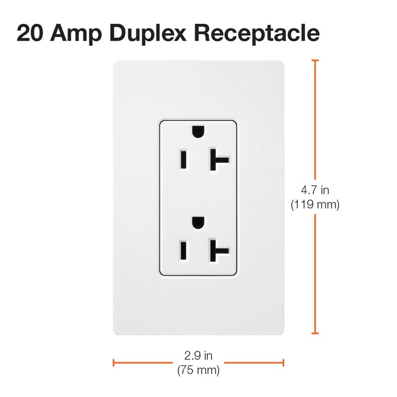 Thumbnail 3 for Lutron SCR-20-LG Claro 20A Duplex Receptacle, Decorator-Style Outlet, Satin Finish, Lunar Gray
