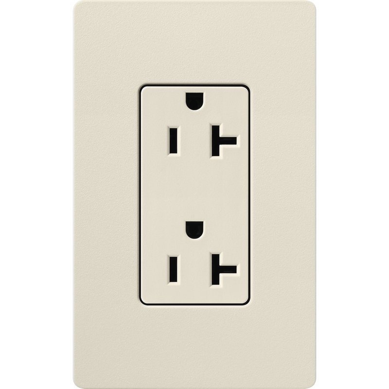 Thumbnail 2 for Lutron SCR-20-PM Claro 20A Duplex Receptacle, Decorator-Style Outlet, Satin Finish, Pumice