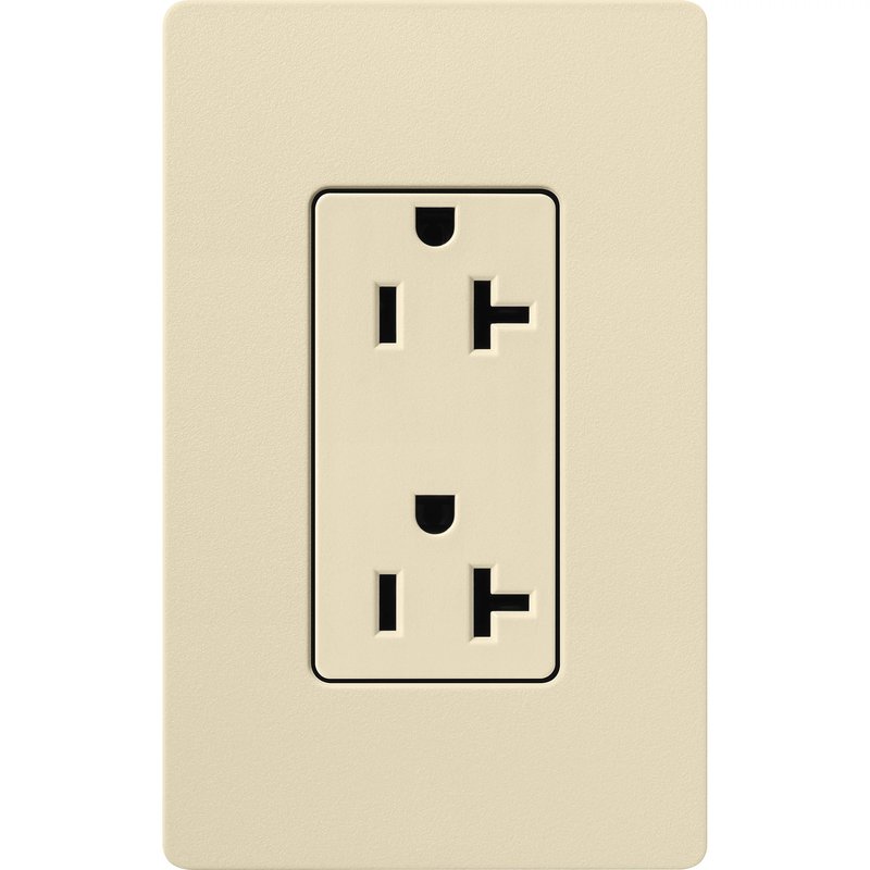 Thumbnail 2 for Lutron SCR-20-SD Claro 20A Duplex Receptacle, Decorator-Style Outlet, Satin Finish, Sand