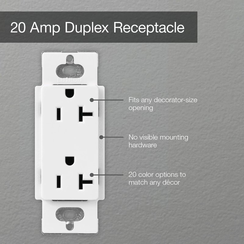 Thumbnail 4 for Lutron SCR-20-SD Claro 20A Duplex Receptacle, Decorator-Style Outlet, Satin Finish, Sand