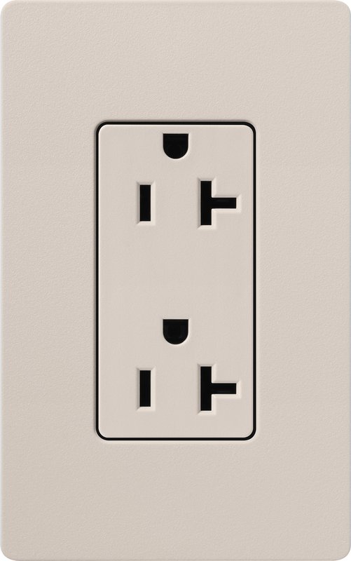 Thumbnail 2 for Lutron SCR-20-TP Claro 20A Duplex Receptacle, Decorator-Style Outlet, Satin Finish, Taupe