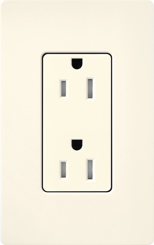Thumbnail 2 for Lutron SCRS-15-TR-BI Claro 15A Tamper-Resistant Duplex Receptacle, Decorator-Style Outlet, Satin Finish, Biscuit