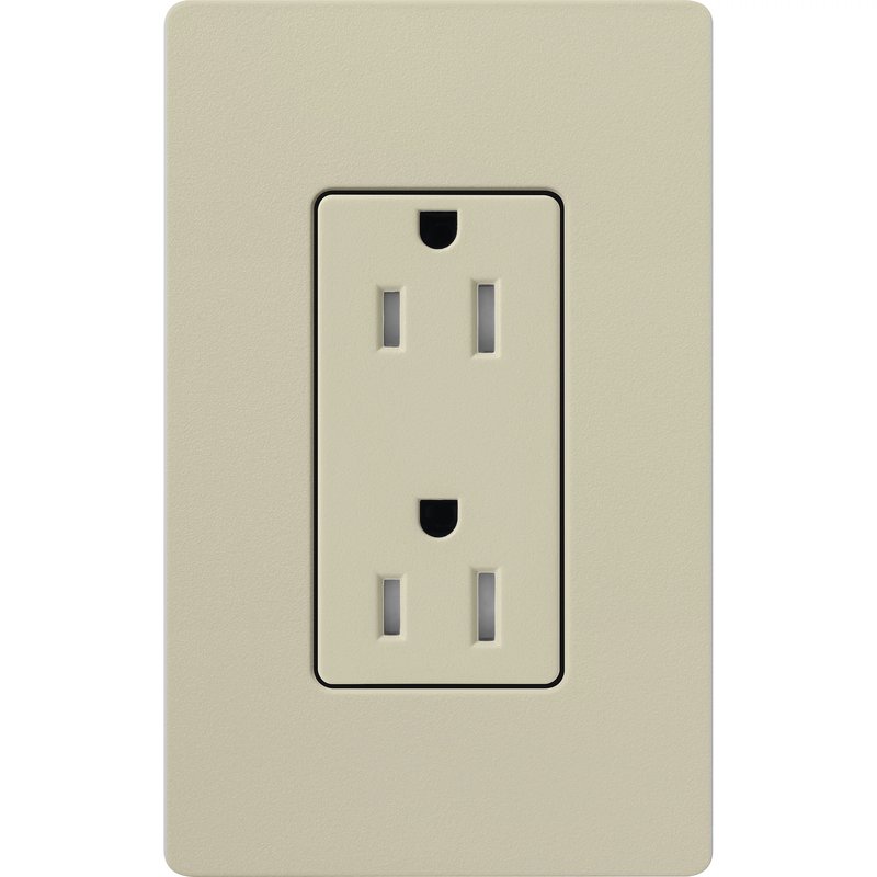 Thumbnail 2 for Lutron SCRS-15-TR-CY Claro 15A Tamper-Resistant Duplex Receptacle, Decorator-Style Outlet, Satin Finish, Clay