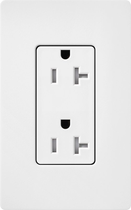 Thumbnail 2 for Lutron SCRS-20-TR-SW Claro 20A Tamper-Resistant Duplex Receptacle, Decorator-Style Outlet, Satin Finish, Snow White