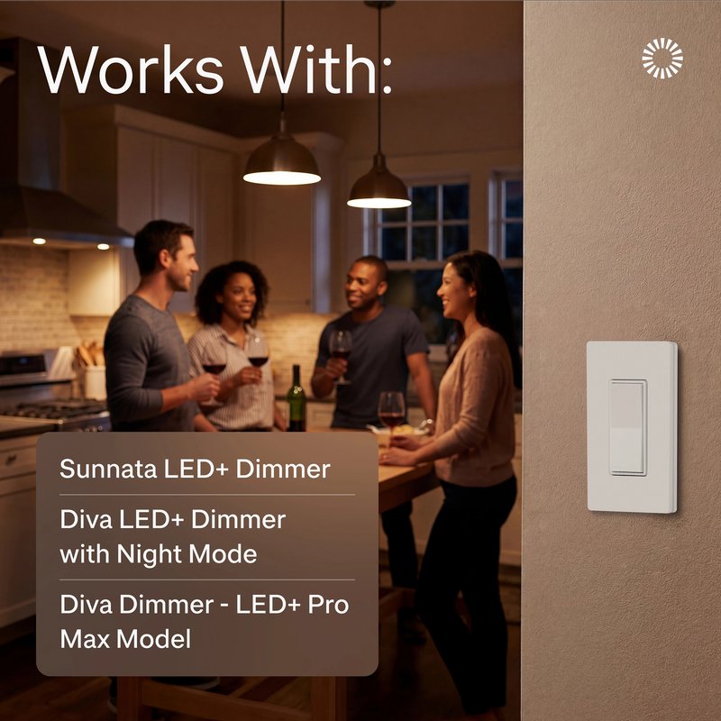 Thumbnail 4 for Lutron ST-AS-WH Accessory Switch, Multi-Location Switching for Select LED+ Dimmer Switches and LED+ Pro Max models, White