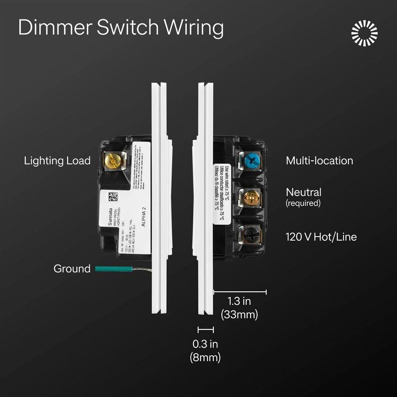 Thumbnail 2 for Lutron ST-PRO-N-WH Sunnata Touch Dimmer - LED+ Pro Max, 250W LED / 400W ELV / 400VA MLV, Neutral Required, Multi-Location, 120V, White