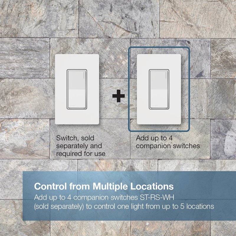 Thumbnail 4 for Lutron ST-RS-PM Sunnata Companion Switch, Multi-Location Switching, for Sunnata 6A On / Off Switch, (ST-6ANS), Pumice