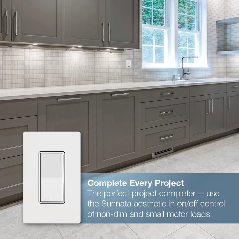 Thumbnail 5 for Lutron ST-RS-PM Sunnata Companion Switch, Multi-Location Switching, for Sunnata 6A On / Off Switch, (ST-6ANS), Pumice
