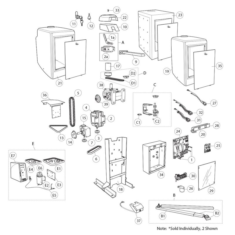 Thumbnail 5 for LiftMaster CSW200501ULMC High Traffic Commercial Swing Gate Operators, 1/2 and 1 HP AC